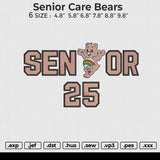 Senior Care Bears Embroidery File 6 size