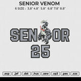 SENIOR VENOM Embroidery File 6 size
