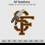 SF feathers Embroidery File 6 size