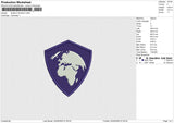 SHIELD WORLD Embroidery File 6 size