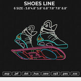 SHOES LINE Embroidery File 6 size