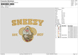 Sneezy Embroidery File 6 sizes
