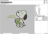 Snoopy 0402 Embroidery File 6 sizes