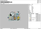 Snoopy Floral 01 Embroidery File 6 sizes