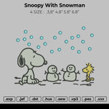 snoopy with snowman