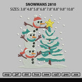 Snowmans 2810 Embroidery File 6 sizes