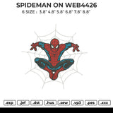 SPIDEMAN ON WEB4426 Embroidery File 6 sizes