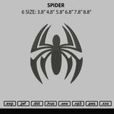 Spider Embroidery File 6 sizes