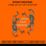 Spooky Skeletons Embroidery File 6 sizes