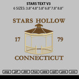 Stars Text V3 Embroidery File 6 sizes