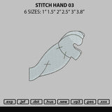 Stitch Hand 03 Embroidery File 6 sizes