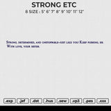 STRONG ETC Embroidery File 6 size