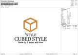 STYLE CUBED Embroidery File 6 size