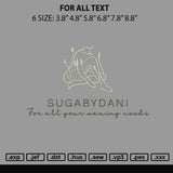 For All Text Embroidery File 6 sizes