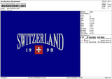 Switzerlandtext Embroidery File 6 sizes