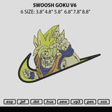 Swoosh Goku V6 Embroidery File 6 sizes