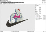 SWOOSH HELLO KITTY MASCULIN NO FACE Embroidery File 6 size