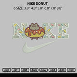 Nike Donut Embroidery File  sizes