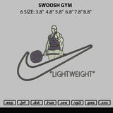 Swoosh Gym Embroidery File 6 sizes