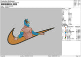 Swoosh Wolfman Embroidery File 6 sizes