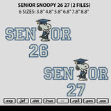 Senior Snoopy 26 27 Embroidery 2 Files
