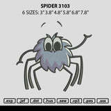 Spider 3103 Embroidery File 6 sizes