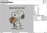 Snoopy Flowers 0402 Embroidery File 6 sizes