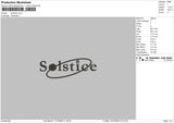 Solsticetext Embroidery File 6 sizes