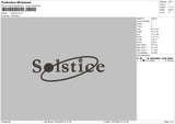 Solsticetext Embroidery File 6 sizes