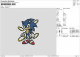 Sonic v3  Embroidery File 6 sizes