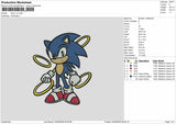 Sonic v3  Embroidery File 6 sizes