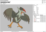 Staraptor Embroidery File 6 sizes