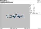 Stethoscop Heart 02 Embroidery File 6 sizes