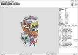 Kitties Heroes Embroidery File 6 sizes