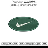 Swoosh oval1326 Embroidery File 6 size