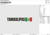 TAMAULIPAS Embroidery File 6 size