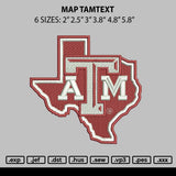 Map Tamtext Embroidery File 6 sizes