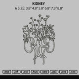 Kidney Embroidery File 6 sizes