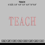 Teach Embroidery File 6 sizes