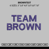 Browntext Embroidery File 6 sizes
