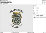 TEAMSTERS 100 Embroidery File 6 sizes
