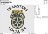 TEAMSTERS 100 Embroidery File 6 sizes
