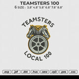 TEAMSTERS 100 Embroidery File 6 sizes