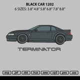 Black Car 1202 Embroidery File 6 sizes