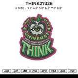 THINK27326 Embroidery File 6 sizes