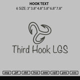 Hook Text Embroidery File 6 sizes