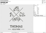 THOMAS Embroidery File 6 size