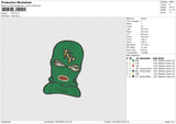Green Mask Embroidery File 6 sizes
