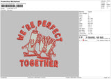 Together Embroidery File 6 sizes