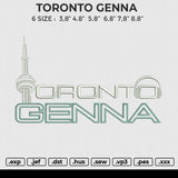 TORONTO GENNA Embroidery File 6 size